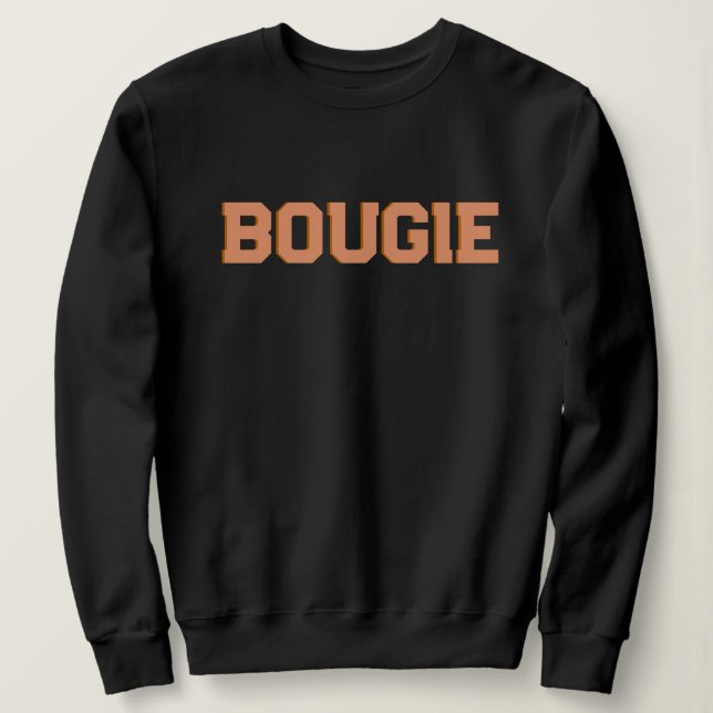Personalize Retro 70's Themed Orange BOUGIE Sweatshirt (Design Front)