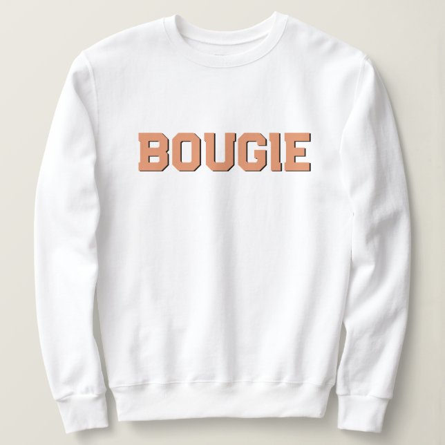 Personalize Retro 70's Themed Orange BOUGIE Sweatshirt (Design Front)