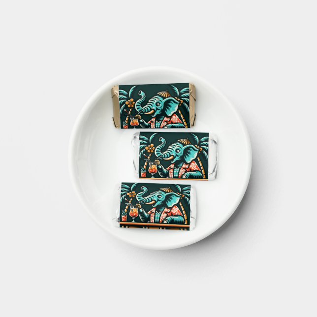 Personalize Retro Elephant Tiki Ba Hershey's Miniatures (Plate)