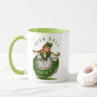 Personalize Retro Irish Doll Logo St Patricks Day Mug