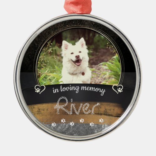 Personalize River Pet Memorial  Metal Ornament
