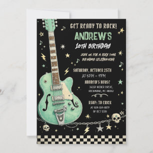 Personalize Rock Star Birthday Invitation
