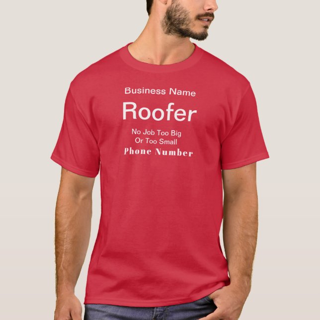 Personalize Roofer Entrepreneur Red       T-Shirt (Front)