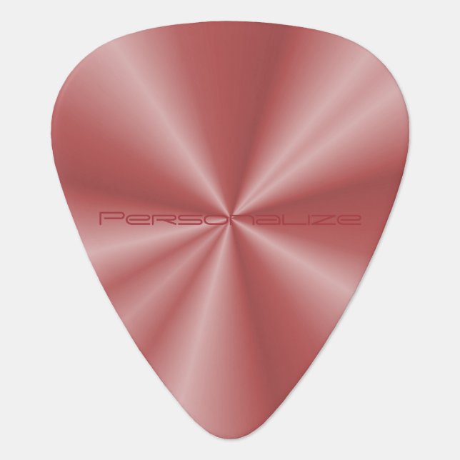 Personalize Rose Gold Metallic Design Print Guitar Pick (Front)