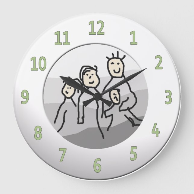Personalize Round White Framed Photo Large Clock (Front)