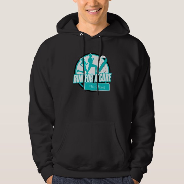 Personalize Run For a Cure - Cervical Cancer Hoodie (Front)