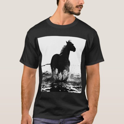 Personalize Running Horse Pop Art Template Trendy T_Shirt
