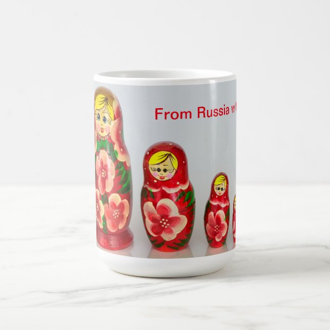 Personalize Russian Matryoshka  stacking dolls Coffee Mug (Center)