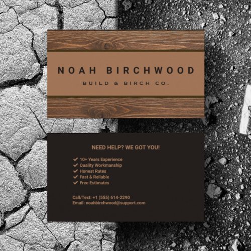 Personalize Rustic Handyman Woodwork Business Card