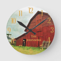 Personalize Rustic Red Barn Scene