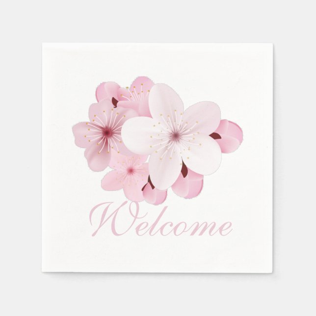 Personalize Sakura Blossoms Napkins (Front)