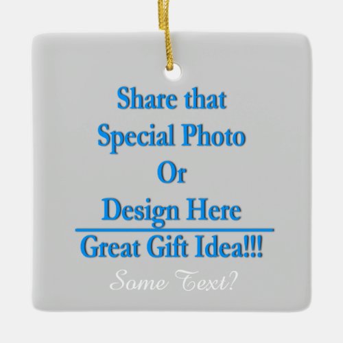 Personalize Same ImageText Both Sides White Text Ceramic Ornament
