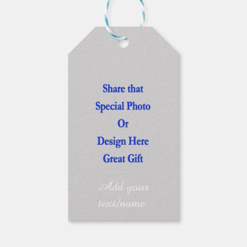 Personalize Same ImageText Both Sides White Text Gift Tags