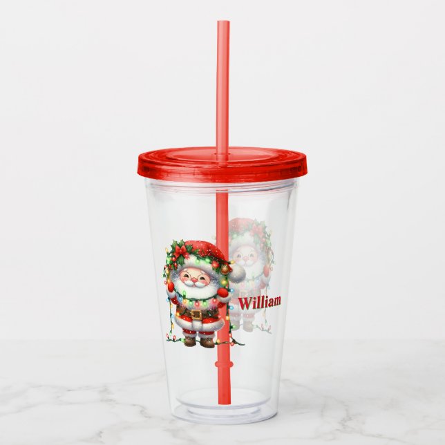 Personalize Santa Claus  Acrylic Tumbler (Front)