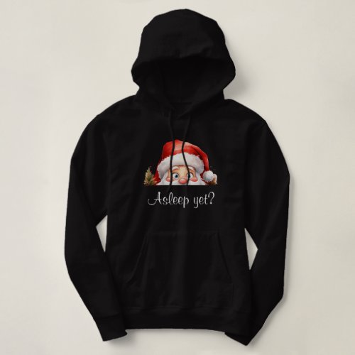 Personalize Santa Claus Peeking Asleep Yet  Hoodie