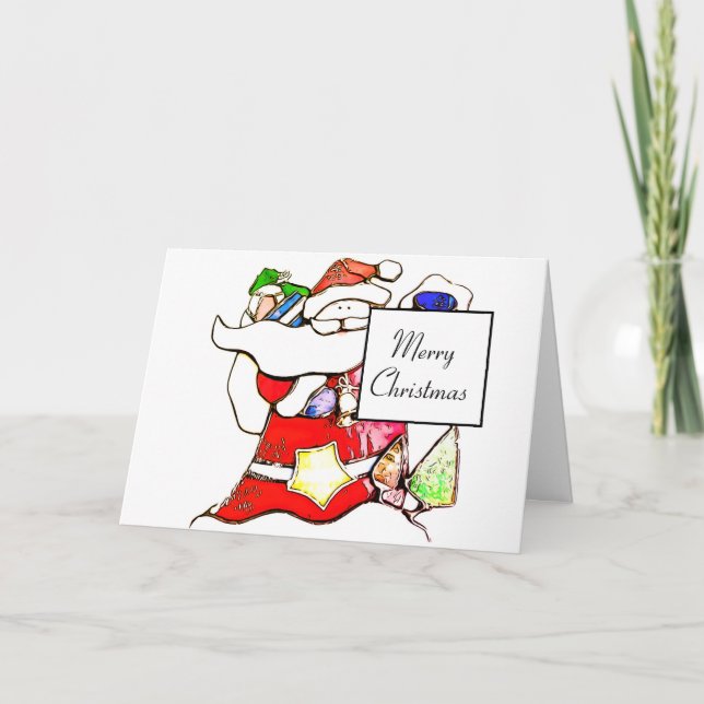 Personalize Santa Merry Christmas Card (Front)