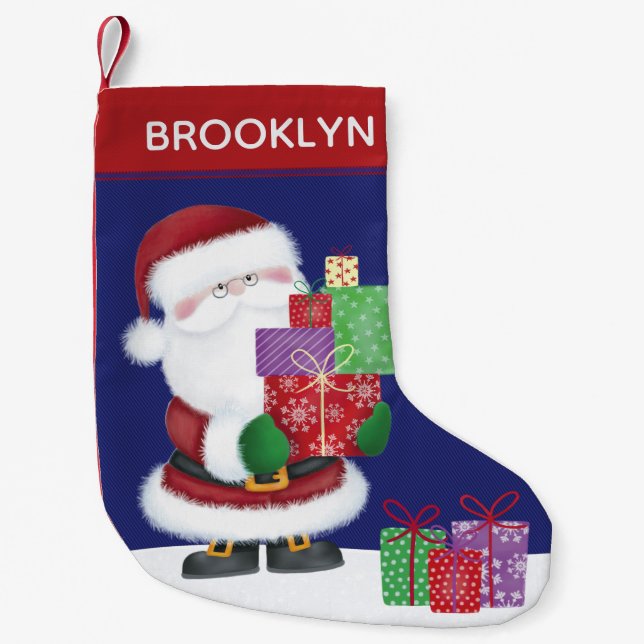 Personalize Santa Small Christmas Stocking (Front)