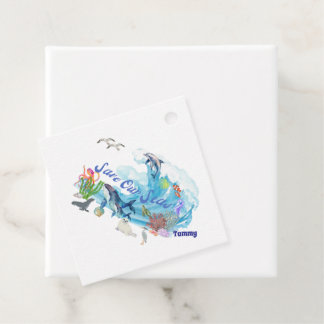 Personalize Save Our Seas Favor Tags