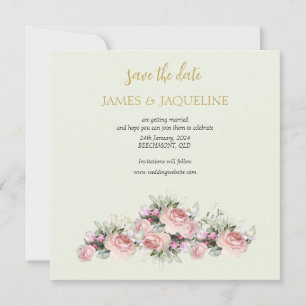 Personalize Save the Date rose bouquet