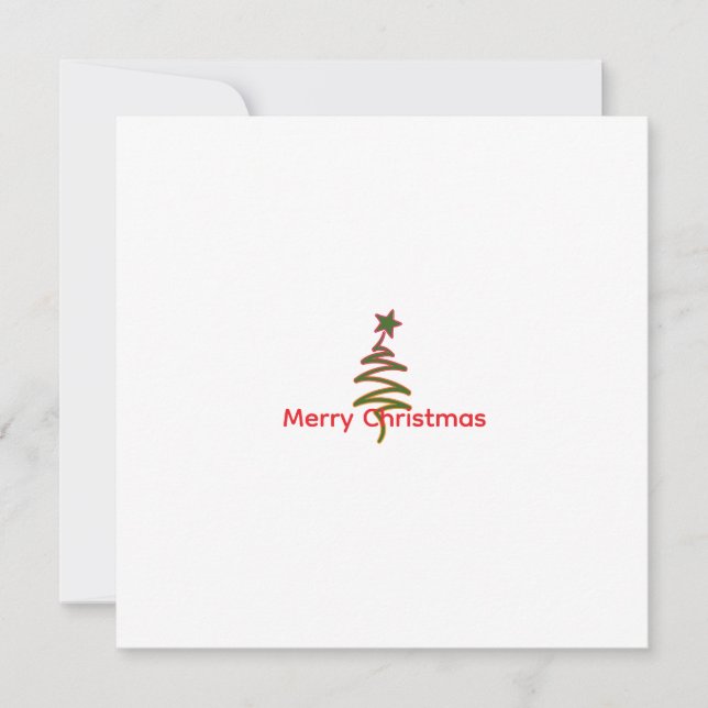 Personalize Scribble Tree + Star Christmas Card  (Front)