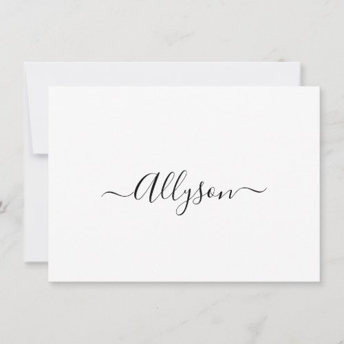 Personalize Script Name  Message White Holiday Card