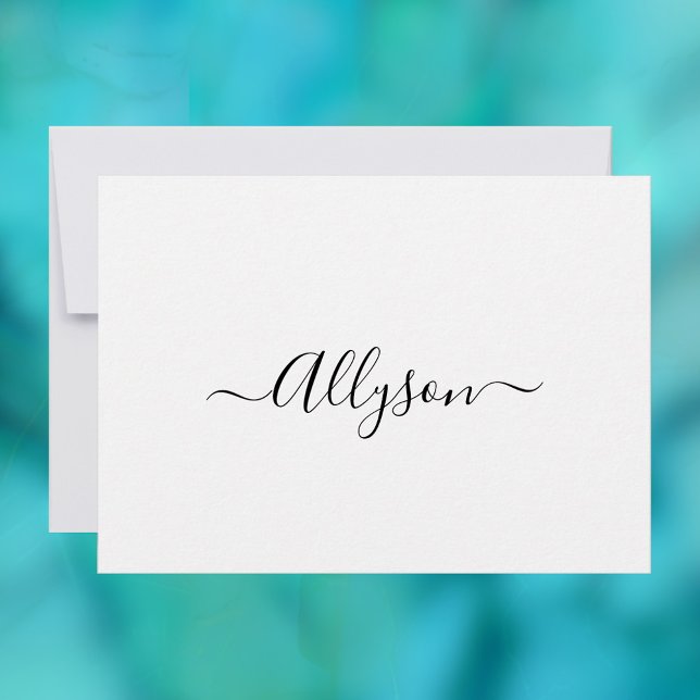 Personalize Script Name & Message, White Holiday Card (Creator Uploaded)