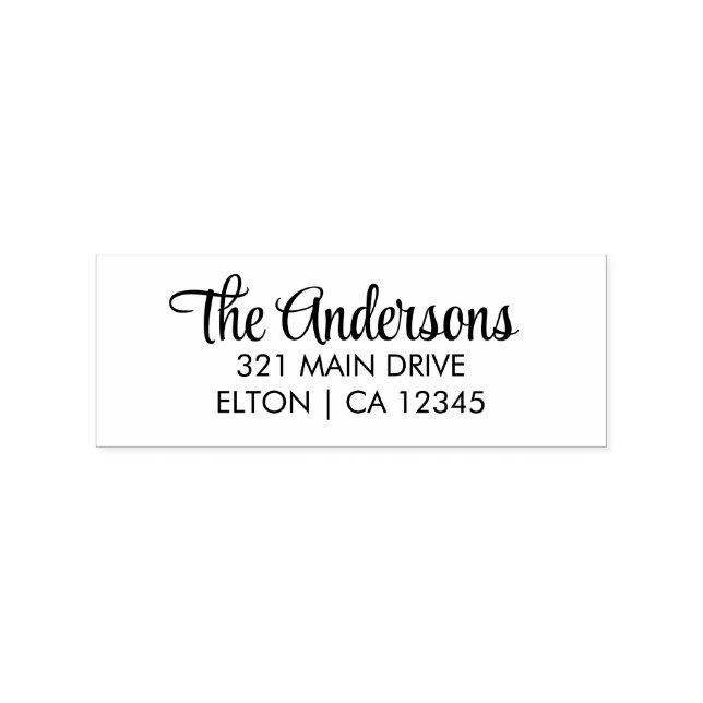 Personalize Script Return Address  Rubber Stamp (Stamped)