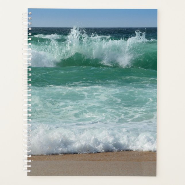 Personalize Seascape Beach Seaside Sea Waves Planner (Front)