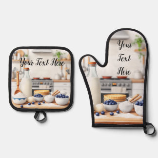 Personalize Set of 2 Kitchen Oven Mitt Potholder