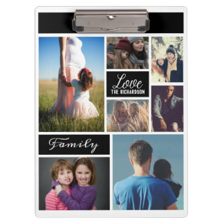 Personalize Seven Photo Collage Clipboard