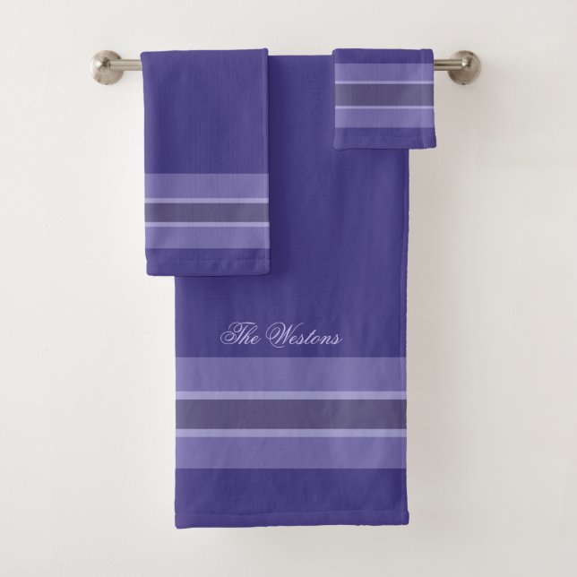 Personalize Shades of Periwinkle Bath Towel Set (Insitu)
