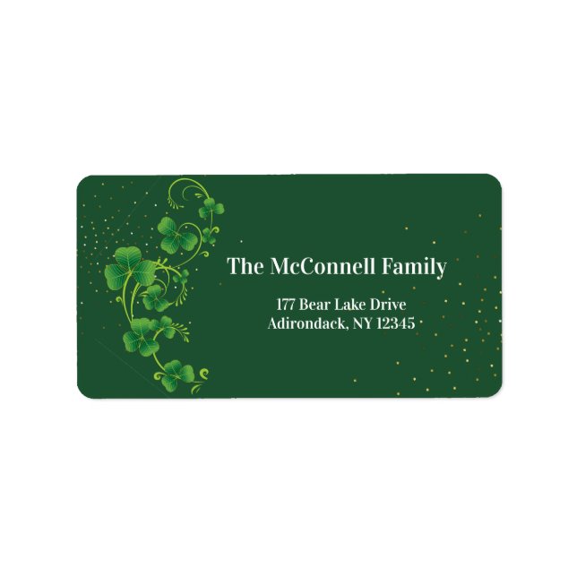 Personalize Shamrock St Patty's Day St. Patrick's  Label (Front)