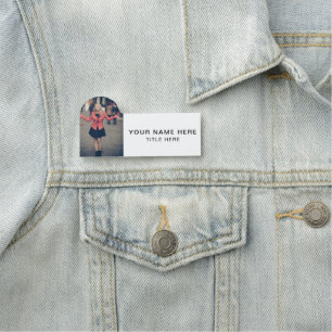 Personalize Shaped Badge Name Tag with Photo