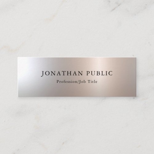 Personalize Silver Look Simple Design Template Mini Business Card