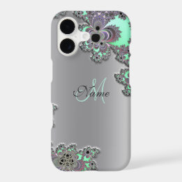 Personalize Silver Metallic Fractal iPhone X Case
