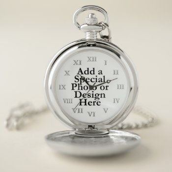 Personalize Silver Roman Numerals Pocket Watch by Scotts_Barn at Zazzle