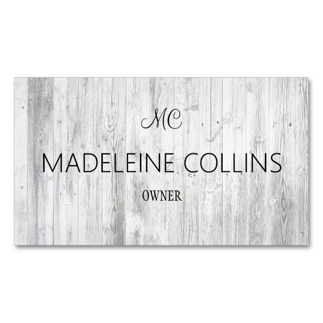 Personalize Simple Professional wood grain Business Card Magnet (Front)