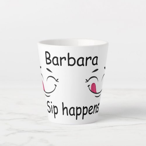 Personalize Sip Happens Latte Mug