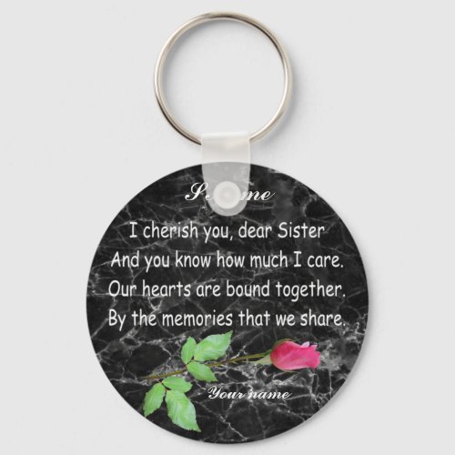 PERSONALIZE SISTER KEYCHAIN