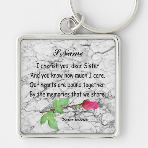 PERSONALIZE SISTER KEYCHAIN