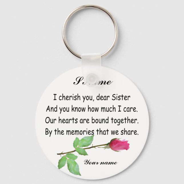 PERSONALIZE SISTER-KEYCHAIN KEYCHAIN (Front)
