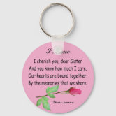 PERSONALIZE SISTER-KEYCHAIN KEYCHAIN | Zazzle