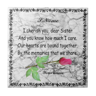 PERSONALIZE SISTER QUOTE CERAMIC TILE