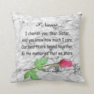PERSONALIZE SISTER QUOTE THROW PILLOW