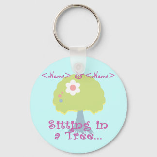Personalize Sitting in a Tree, <Name>, <Name> Keychain