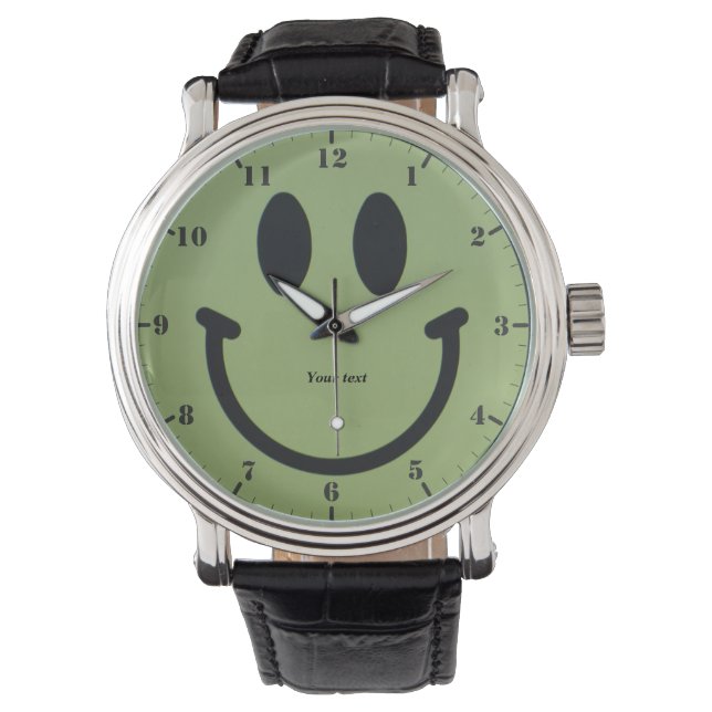 Personalize Smile Happy Face  Watch (Front)