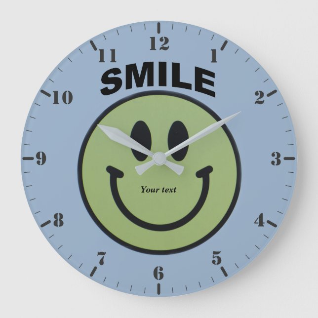 Personalize Smile  Large Clock (Front)