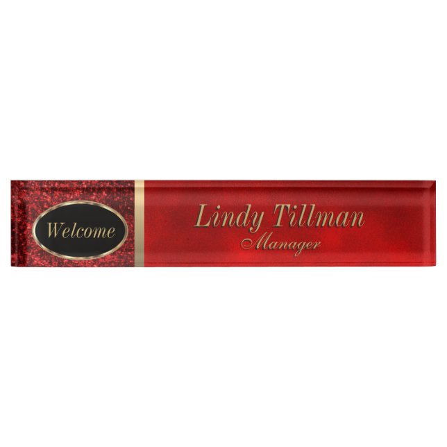 Personalize, Smudge Red Name Plate (Front)