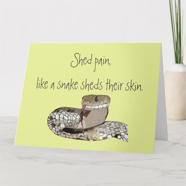 Personalize Snake Transformation Get Well Card (Front)