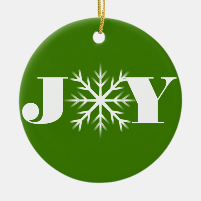 Personalize snowflake christmas ceramic ornament (Front)